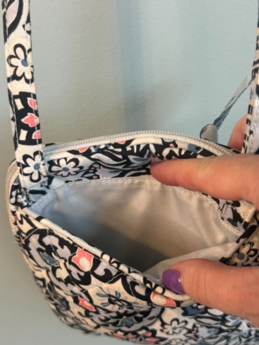 Vera Bradley Quilted Crossbody Bag Medallion Floral Paisley Cotton Hipster Purse - Picture 7 of 15